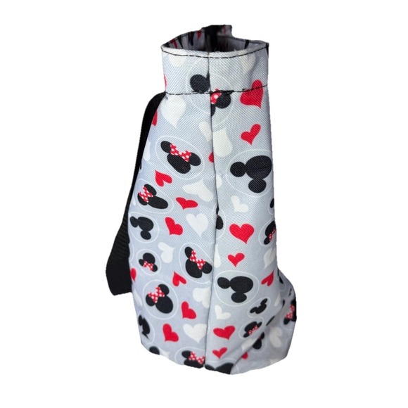 Disney Mickey & Minnie Zip Top Iconic Print Heart Travel Tote Bag - Picture 7 of 14